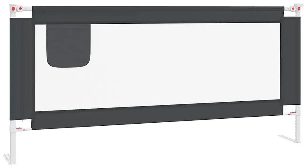 10233 vidaXL Ограничител за бебешко легло, тъмносив, 200x25 см, плат