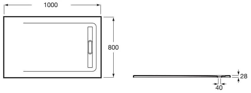 Свръхплоско душ корито AP6013E832001100, Roca, STONEX, бяло, 100х80х2.8см