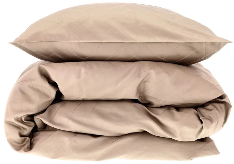 Единично спално бельо в кафяво-сив цвят от дамаск 140x200 cm Tiles – Södahl