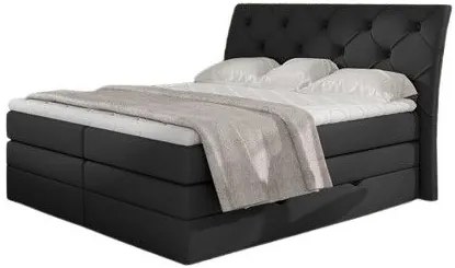 Тапицирано легло Lorane-Черна кожа-140 x 200