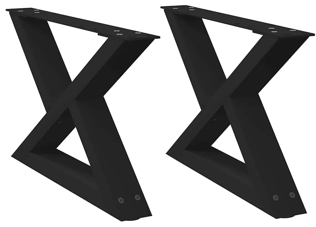 4012684 vidaXL Крака за масичка за кафе, 2 бр., черни, 50 x (30-31,3) см, стомана