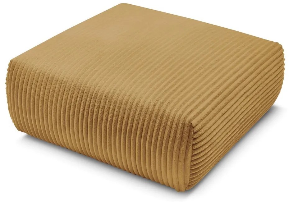 Табуретка от рипсено кадифе в цвят горчица Lucien – Bobochic Paris