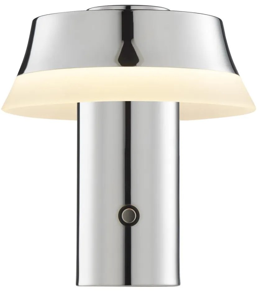 Brilliant - LED настолна лампа KINICH с докосване, димер и акумулатор, LED/2,5W/5V 2700K, лъскав хром