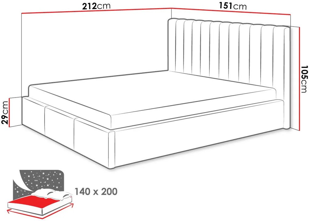 Тапицирано легло Cosmos-Gkri-140 x 200