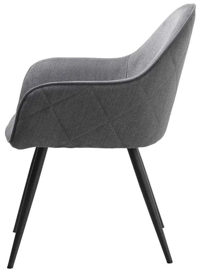 Сив тапициран трапезен стол с подлакътници Minto – Unique Furniture