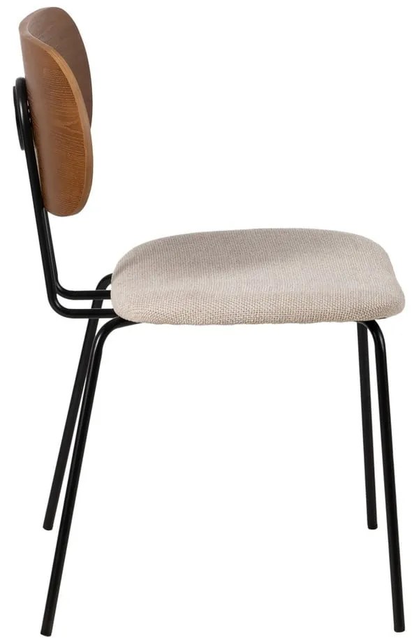 Кафяви и кремави трапезни столове в комплект от 4 броя Cleo - Ixia