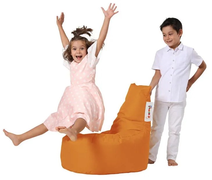 Оранжев детски чувал за сядане Baton - Floriane Garden