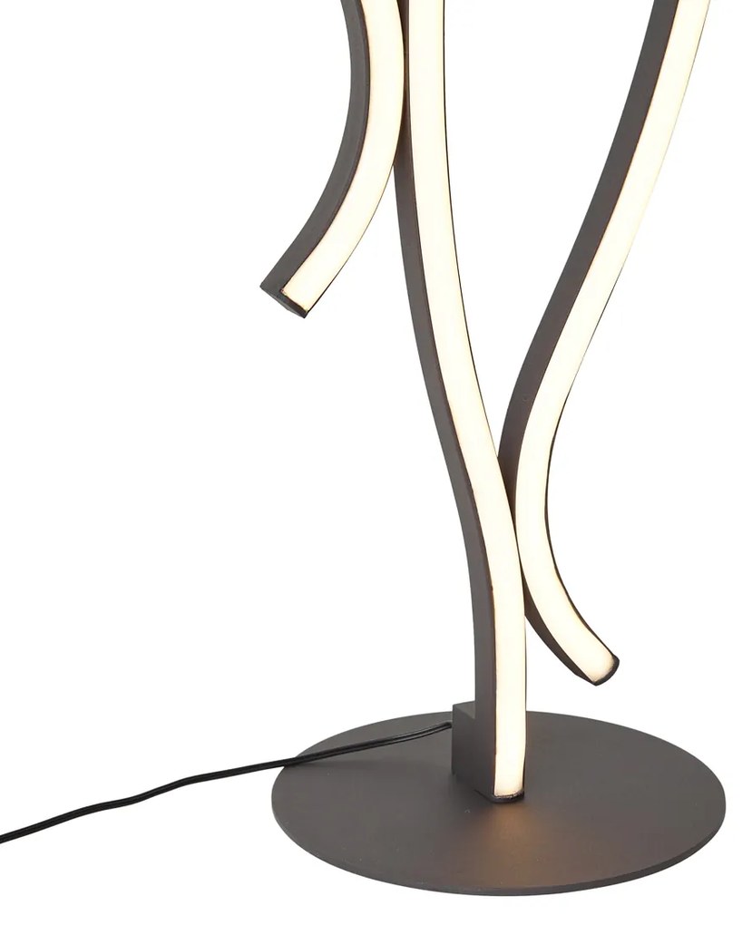 Дизайнерска подова лампа черна вкл. LED димируема - Ying