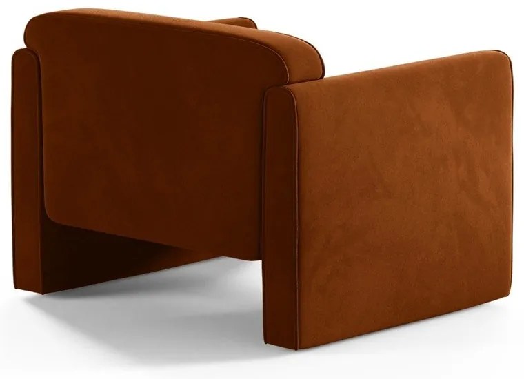 Теракотено кадифено кресло Abby – Micadoni