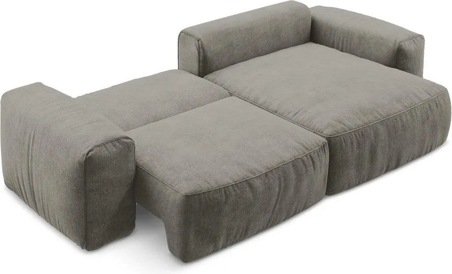 Сив шенилов сгъваем ъглов диван (десен ъгъл) Kuki – Makamii