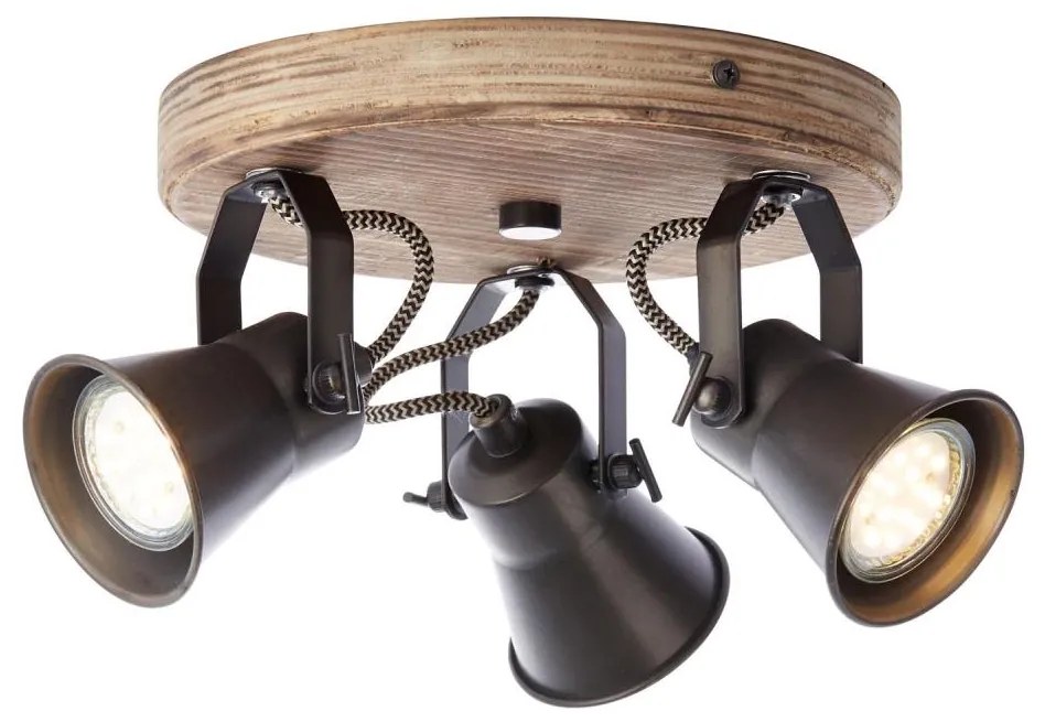 Brilliant - Точково осветително тяло SEED 3xGU10/5W/230V черно/кафяво