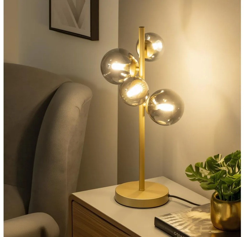 Brilagi - LED Настолна лампа MILLA 4xG9/3W/230V златист/опушен
