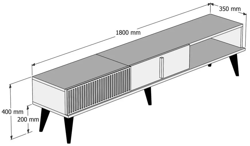 Маса за телевизор от декор от мрамор в естествен цвят 180x40 cm Milan – Kalune Design
