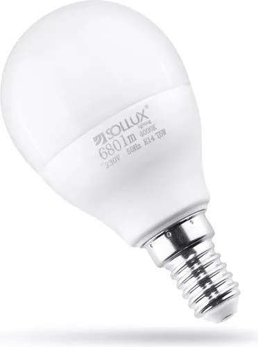 Неутрална бяла LED крушка E14, 7,5 W – Sollux