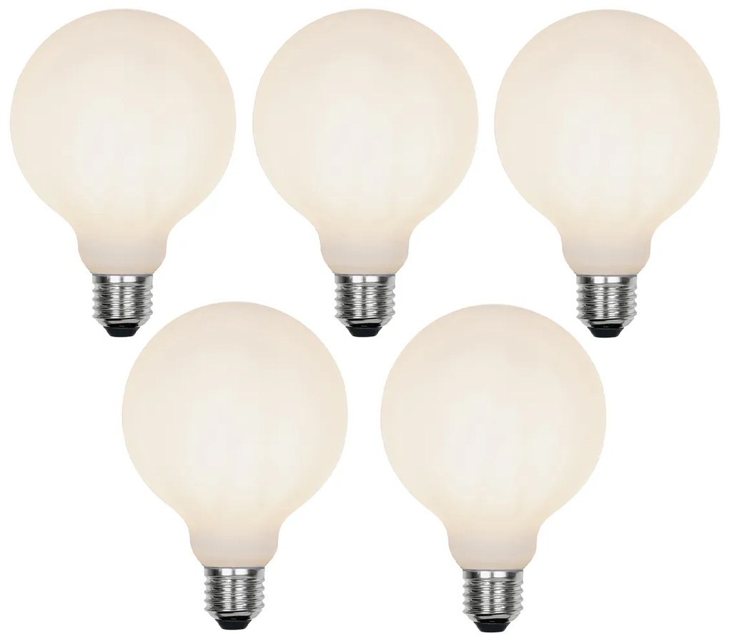 Комплект от 5 LED крушки E27 3-степенно димируеми G95 Матирани 5W 550 lm 2700K