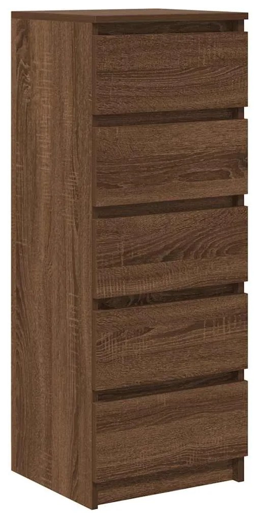 861766 vidaXL Бюфет с чекмеджета, кафяв дъб, 37,5x35x99 см, инженерно дърво