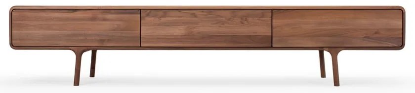 Кафява маса за телевизор от масивен орех 220x45x45 cm Fawn – Gazzda