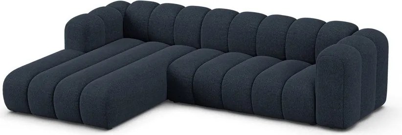 Тъмносин шенилов ъглов диван (ляв ъгъл) Lupine – Micadoni