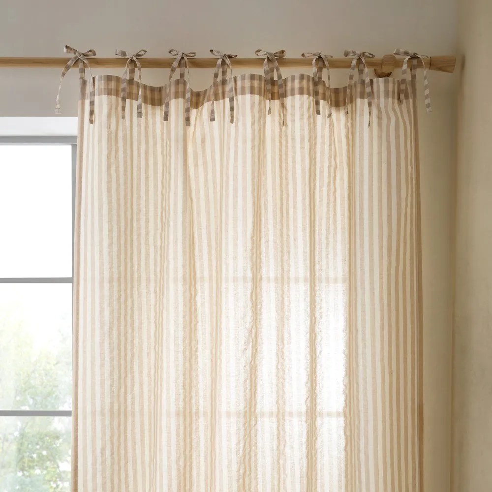 Бежово перде 140x183 cm Zanzibar Woven Stripe – Pineapple Elephant