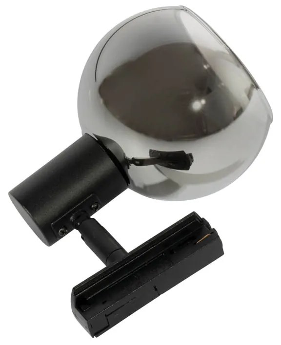 Модерен черен прожектор за 1-фазна релсова система - Iconic Lava