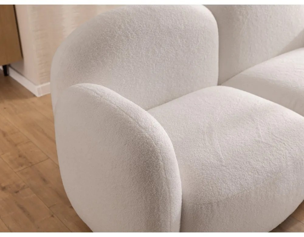 Кремав ъглов диван от прежда с примки от букле (десен ъгъл) Orbit – Ropez