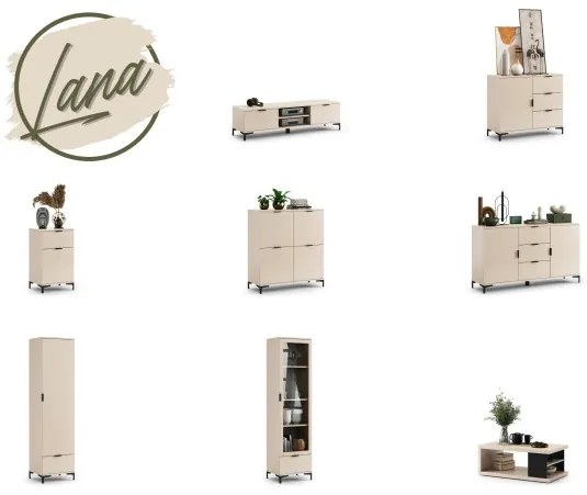 Скрин ЛАНА K-100 Бежов (Шампанско) - СТОЯЩ ШКАФ С 4 ВРАТИ