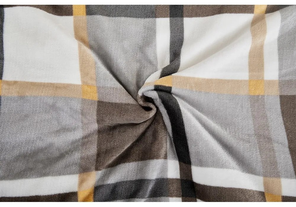 Сиво-кафяво единично спално бельо от микроплюш 140x200 cm – My House