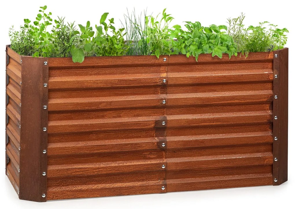 Blumfeldt Rust Grow, повдигната градинска леха, поцинкована стоманена повърхност, ръждив цвят