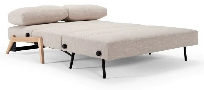 Бежов разтегателен диван, 96 x 147 cm Innovation Cubed Wood Linen Sand Grey