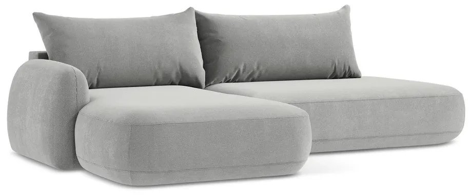 Светлосив сгъваем ъглов диван (ляв ъгъл) Hale – Makamii