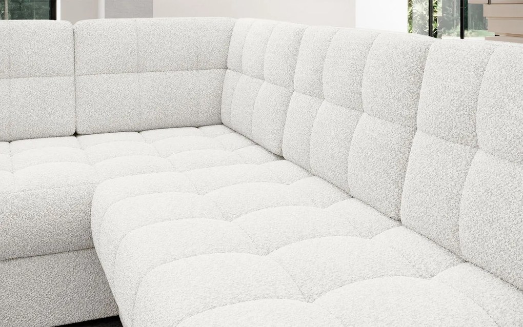 Ъглов диван Bale U-Бяло-Десен