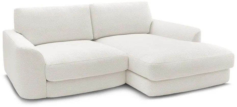 Бял ъглов диван от прежда с примки от букле (десен ъгъл) Leonore – Bobochic Paris