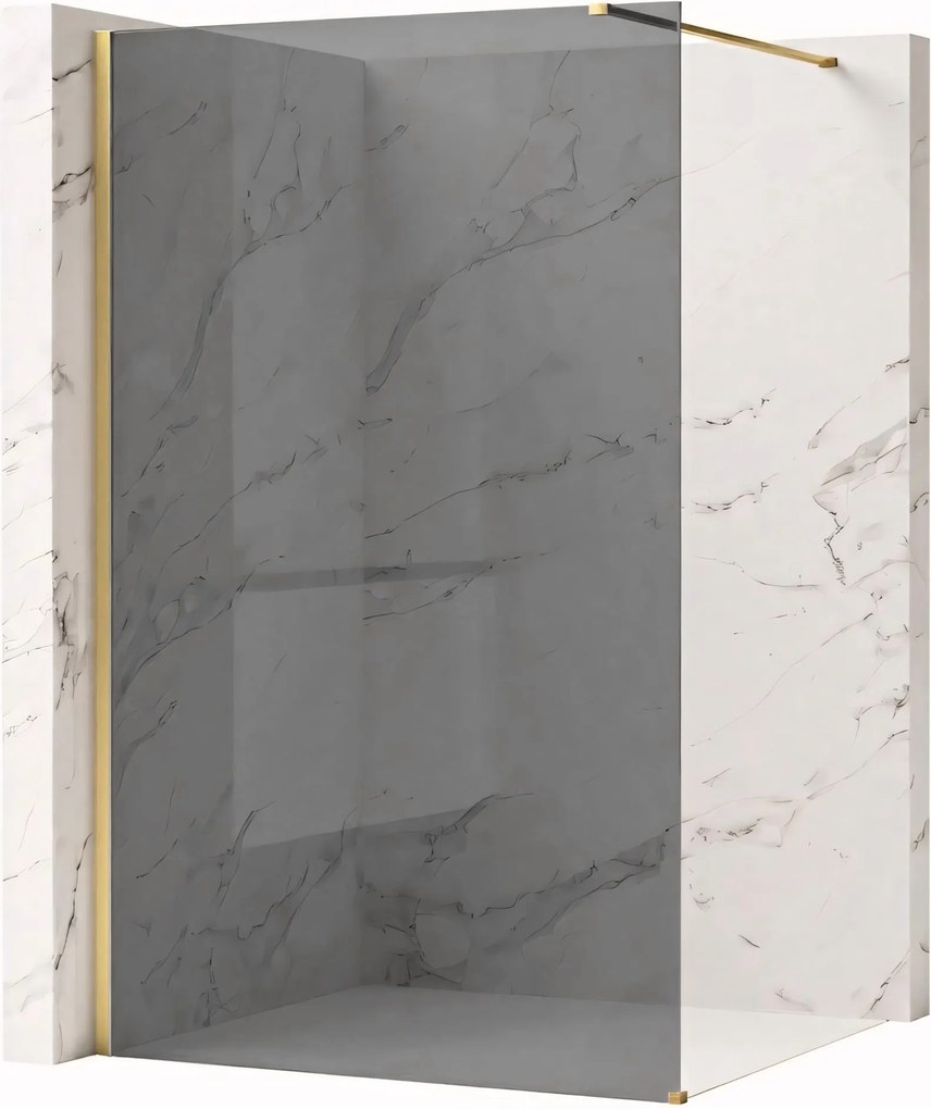 Параван за душ Rea Flexi Grey / Brush Gold 80