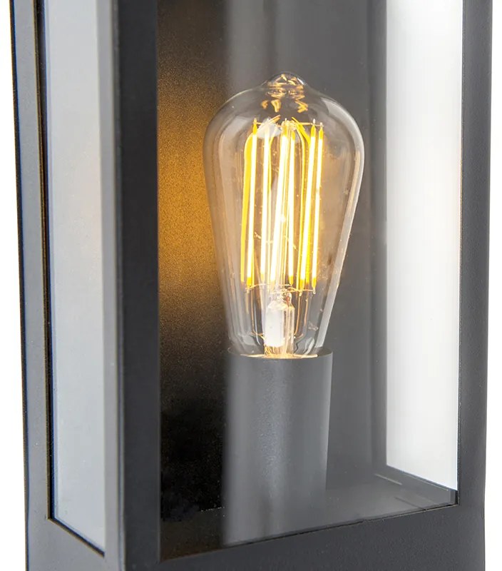 Външна стенна лампа черна с датчик за здрач - Rotterdam