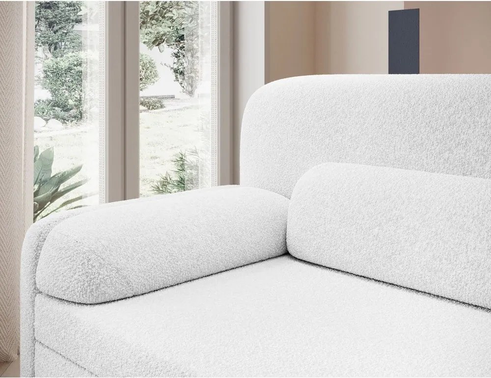 Бял разтегателен диван с място за съхранение от букле 236 cm Elioss – ELTAP