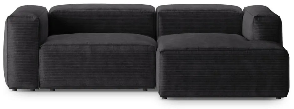 Тъмносив ъглов диван от рипсено кадифе (десен ъгъл) Bergano – Cosmopolitan Design