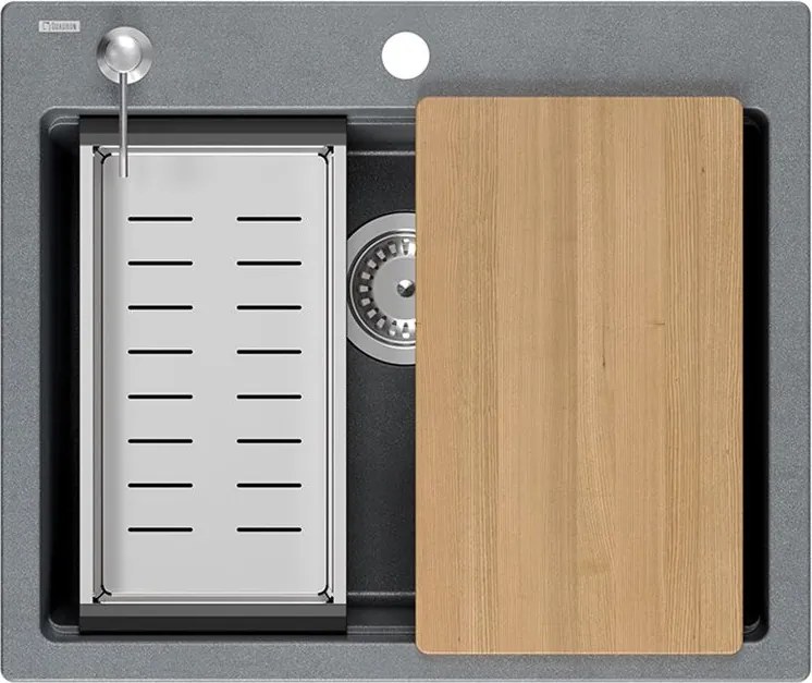 гранитна мивка KURT 110 Grey Metallic