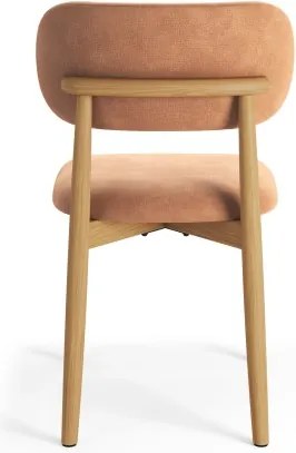 АЛMО Теракота (тъкан Дэнни 204)/рамка лакиран дъб - ДЪРВЕН СТОЛ ЗА ДНЕВНА, ТРАПЕЗАРИЯ, КУХНЯ РЕТРО