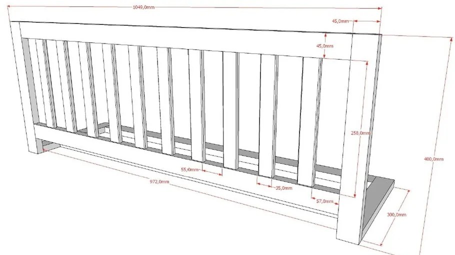 Бяла преграда за легло – Vipack