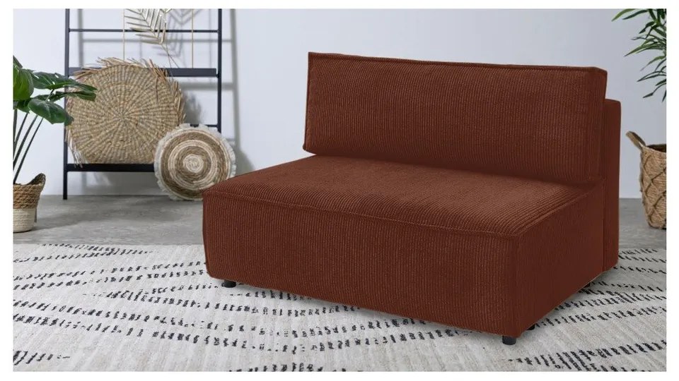 Модул за диван от велур в тухлен цвят, централна част Nihad modular - Bobochic Paris