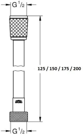 Спирален  душGrohe Relexa Flex -Дължина:125см-Сребърен