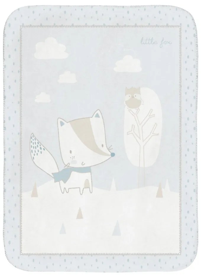 KIKKA BOO Меко зимно одеяло 110/140 см. LITTLE FOX СИНЬО