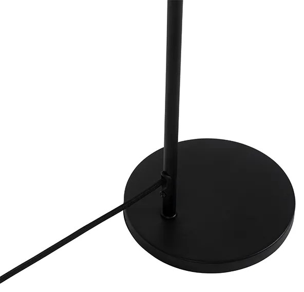 Модерна настолна лампа черна с опушен абажур - Maly