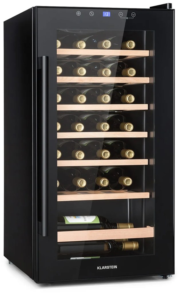 Klarstein Barossa 29 Uno, охладител за вино, 1 зона, 88 литра/28 бутилки, сензорен дисплей