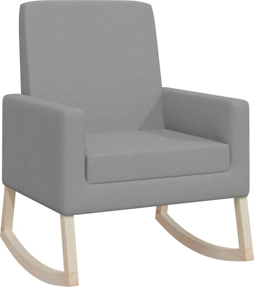 329415 vidaXL Люлеещ се стол, светлосив, текстил