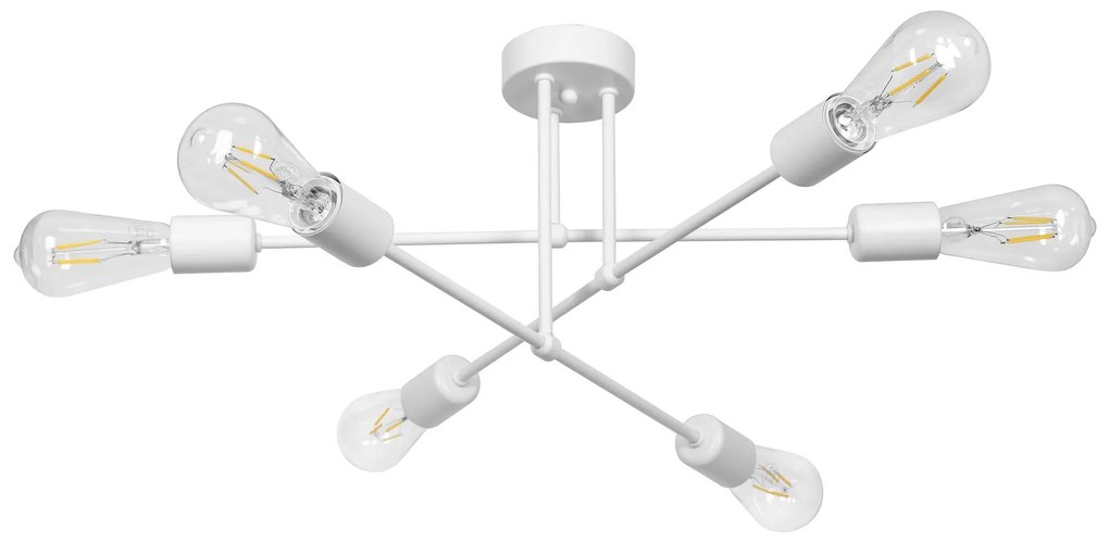 Плафон КОМПАС, бял, 6xE27