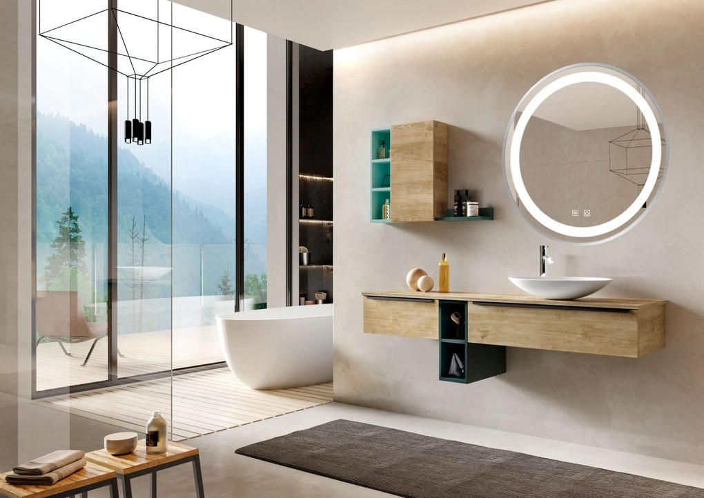 Огледало LED 50cm MMJ BRUSH SILVER