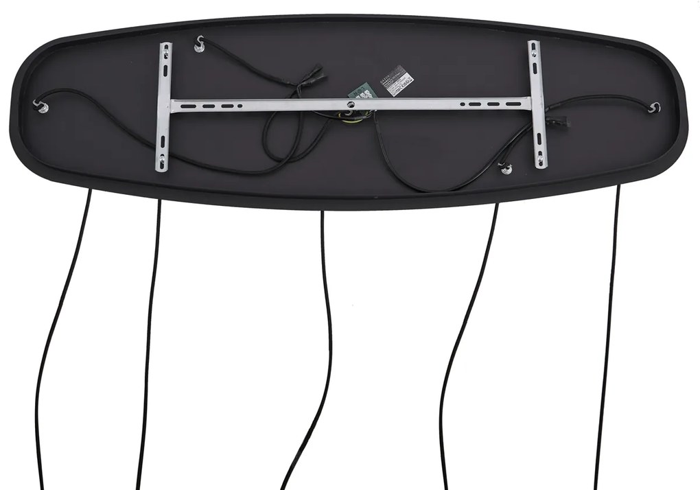 Дизайнерска висяща лампа черна с димно стъкло 5-лампи - Gus