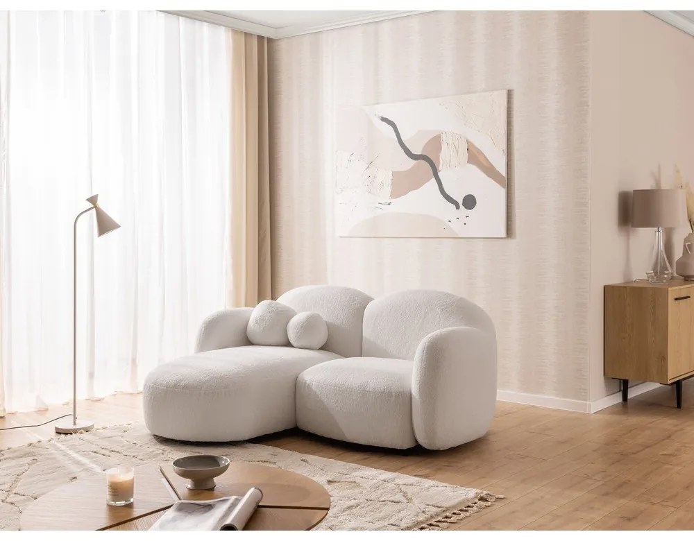 Кремав ъглов диван от букле (ляв ъгъл) Orbit – Ropez