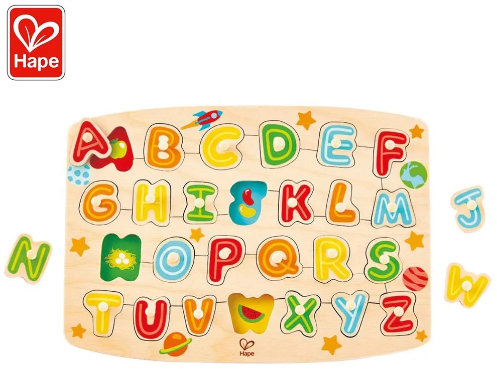 Hape - Дървен пъзел Азбука с картинки H1505